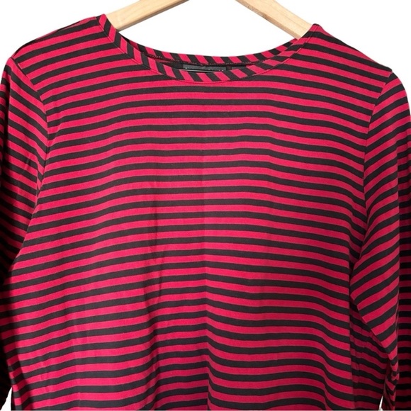 Susan Graver Weekend Cotton Modal Top Women's Size Large Stretch Striped Casual - Picture 2 of 12
